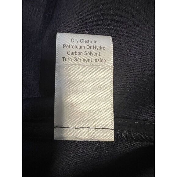 St. John Womens Small Dressy Top Navy Blue Asymmetrical Hem Short Sleeves Flowy - Picture 9 of 11